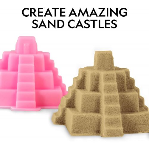  NATIONAL GEOGRAPHIC Play Sand Combo Pack - 2 LBS each of Blue, Purple and Natural Sand with Castle Molds - A Kinetic Sensory Activity