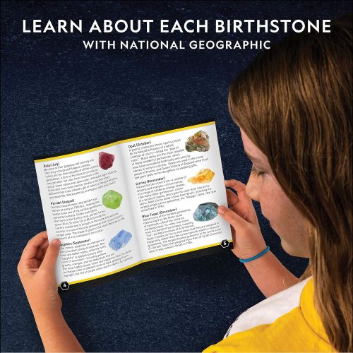  [아마존베스트]NATIONAL GEOGRAPHIC Birthstone Dig Kit - STEM Science Kit with 12 Genuine Birthstones, Includes a Real Diamond, Ruby, Sapphire, Pearl, & More, Dig Up Stunning Gemstones, Toys for G