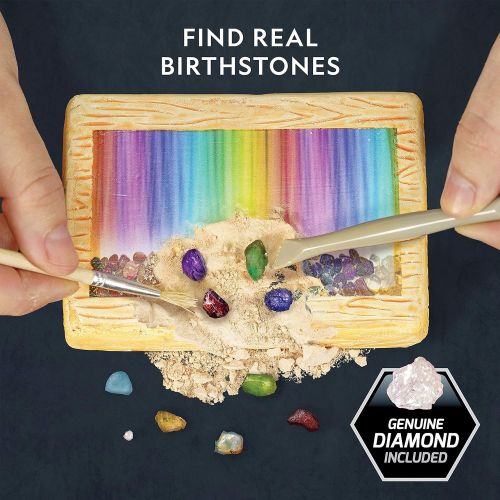  [아마존베스트]NATIONAL GEOGRAPHIC Birthstone Dig Kit - STEM Science Kit with 12 Genuine Birthstones, Includes a Real Diamond, Ruby, Sapphire, Pearl, & More, Dig Up Stunning Gemstones, Toys for G