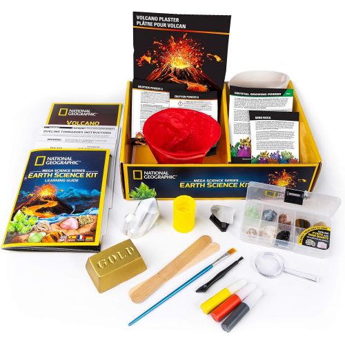  [아마존베스트]NATIONAL GEOGRAPHIC Earth Science Kit - Over 15 Science Experiments & STEM Activities for Kids, Includes Crystal Growing Kit, Volcano Science Kit