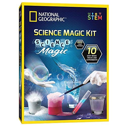  [아마존베스트]NATIONAL GEOGRAPHIC Magic Chemistry Set - Perform 10 Amazing Easy Tricks with Science, Create a Magic Show with White Gloves & Magic Wand