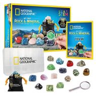 [아마존베스트]NATIONAL GEOGRAPHIC Rock & Mineral Collection - Rock Collection Box for Kids, 15 Rocks and Minerals, Desert Rose, Agate, Rose Quartz, Jasper, Tigers Eye, Great STEM Science Kit for