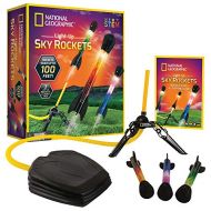 [아마존베스트]NATIONAL GEOGRAPHIC Air Rocket Toy  Ultimate LED Rocket Launcher for Kids, Stomp and Launch the Light Up, Air Powered, Foam Tipped Rockets up to 100 Feet