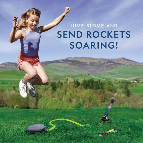  [아마존베스트]NATIONAL GEOGRAPHIC Air Rocket Toy  Ultimate LED Rocket Launcher for Kids, Stomp and Launch the Light Up, Air Powered, Foam Tipped Rockets up to 100 Feet