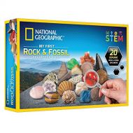 [아마존베스트]NATIONAL GEOGRAPHIC Rock & Fossil Collection - Rock Collection for Kids, 20 Rocks and Fossils with Shark Teeth, Agate, Rose Quartz, Jasper, Coral, & More, Great STEM Science Kit fo