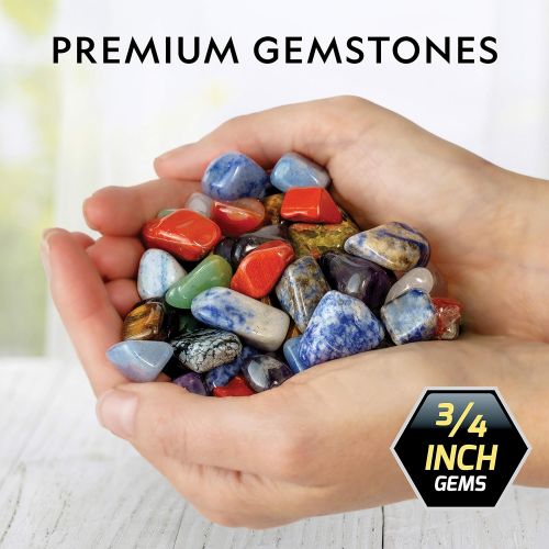  [아마존베스트]NATIONAL GEOGRAPHIC Premium Polished Stones - 2 Pounds of 3/4-Inch Tumbled Stones and Crystals Bulk, Arts and Crafts, Rock and Mineral Kit, Rocks for Kids, STEM Toys