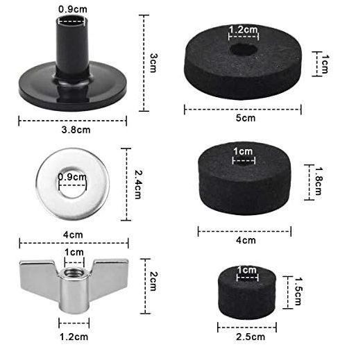  [아마존베스트]NATUCE Cymbal Stand Accessories, 18 Pieces Cymbal Accessories, Drum Accessories, Cymbal Accessories with Wing Nut and Washers for Drums, Musical Instruments Accessories for Drum Se