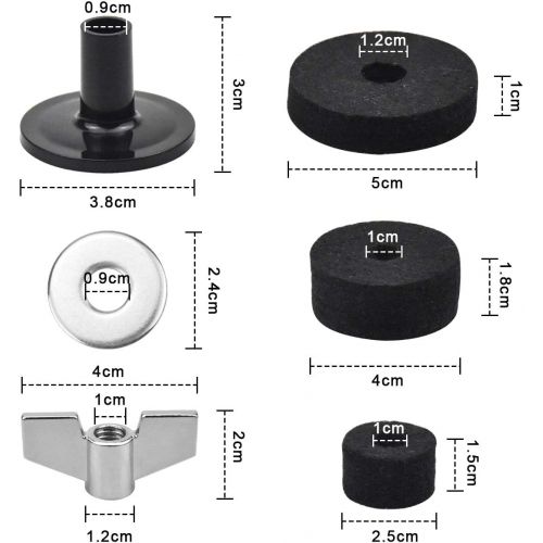  [아마존베스트]NATUCE Cymbal Stand Accessories, 18 Pieces Cymbal Accessories, Drum Accessories, Cymbal Accessories with Wing Nut and Washers for Drums, Musical Instruments Accessories for Drum Se