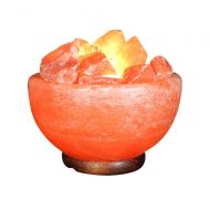 NATURAL DIAMOND Natural Diamond Large Fire Bowl Natural Himalayan Crystal Salt Fire Bowl Lamp with Wood Base and Switch; Salt Lamp Large 7 Himalayan Crystal Salt Fire Bowl Lamp with Wood Base