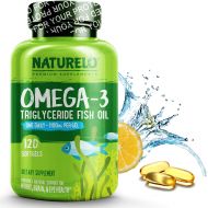 [아마존 핫딜]  [아마존핫딜]NATURELO Omega-3 Fish Oil Supplement - EPA DHA - 1100 mg Triglyceride Omega-3 per Gel - One A Day - Best for Heart, Eye, Brain, Joint Health - No Burps - Lemon Flavor - 120 Softgel