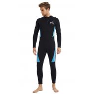 NATYFLY Wetsuit Men 3mm Neoprene Jumpsuit,Youth Women Full Body Suits for Scuba Diving Surfing Snorkeling Swimming (Black-Blue, Large)