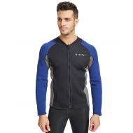 NATYFLY Mens Wetsuit Jacket,Long Sleeve 2mm Neoprene Wetsuit Tops for Women Men