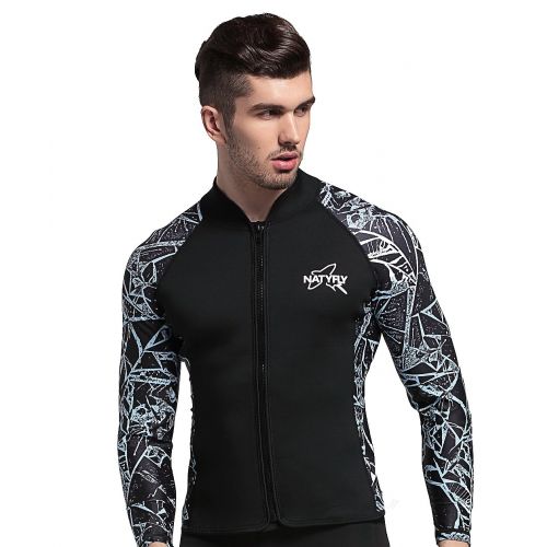  NATYFLY Wetsuit Jacket Long Sleeve Neoprene Wetsuits Top for Men/Women