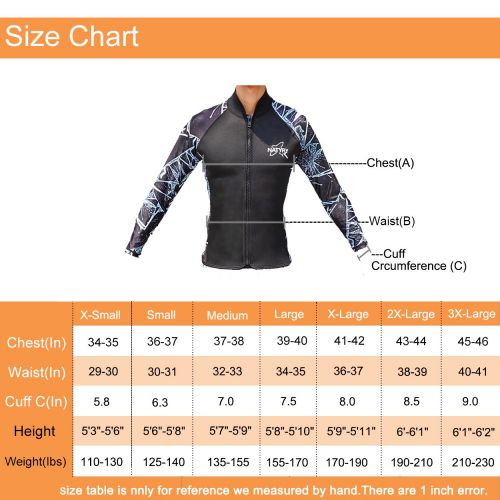  NATYFLY Wetsuit Jacket Long Sleeve Neoprene Wetsuits Top for Men/Women