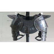 NAUTICALMART Dark Gothic Steel Gorget Neck Armor and Pauldron