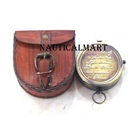  NAUTICALMART Thoreaus Go Poem Engraved Vintage Nautical Antique Brass...