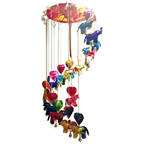  [아마존베스트]NAVA CHIANGMAI Baby Mobile Umbrella - Elephants Made of Mulberry paper Hanging Products from Thailand