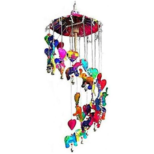  [아마존베스트]NAVA CHIANGMAI Baby Mobile Umbrella - Elephants Made of Mulberry paper Hanging Products from Thailand