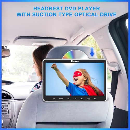  [아마존베스트]NAVISKAUTO 10.1 Dual Car DVD Players with HDMI Input 2 Headphones Mounting Bracket Support Last Memory Region Free(2 Headrest DVD Players)