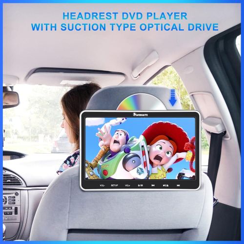  [아마존베스트]NAVISKAUTO 10.1” Car DVD Player with HDMI Input Headphone Headrest Mount Bracket Region Free Last Memory