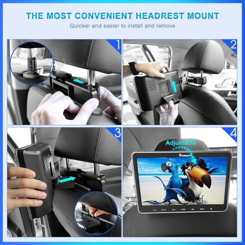  [아마존베스트]NAVISKAUTO 10.1” Car DVD Player with HDMI Input Headphone Headrest Mount Bracket Region Free Last Memory