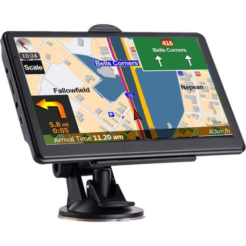  NAVRUF GPS Navigation for Car, Latest 2022 Map,7 inch Touch Screen Real Voice Spoken Turn-by-Turn Direction Reminding Navigation System for Cars, Vehicle GPS Satellite Navigator with(Free