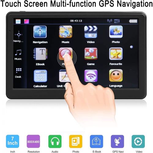  NAVRUF GPS Navigation for Car, Latest 2022 Map,7 inch Touch Screen Real Voice Spoken Turn-by-Turn Direction Reminding Navigation System for Cars, Vehicle GPS Satellite Navigator with(Free
