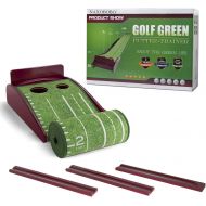 [아마존베스트]ALL GO SPORTS Putting Mat Golf Green Indoor and Outdoor with Auto Ball Return,Crystal Velvet Mat and Solid Wood Base