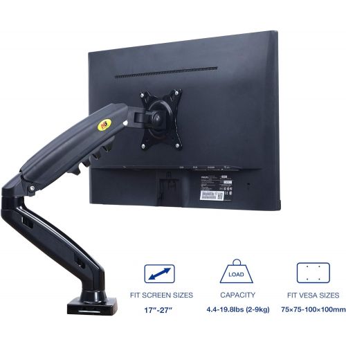  [아마존베스트]NB North Bayou Monitor Desk Mount Stand Full Motion Swivel Monitor Arm Gas Spring for 17-27 Computer Monitor from 4.4lbs to 14.3lbs