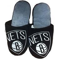 NBA Brooklyn Nets Mens Team Logo Slippers Black (Large (11-12))