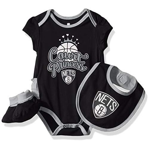  NBA by Outerstuff NBA Unisex-Baby Mini Trifecta Bodysuit, Bib & Bootie Set