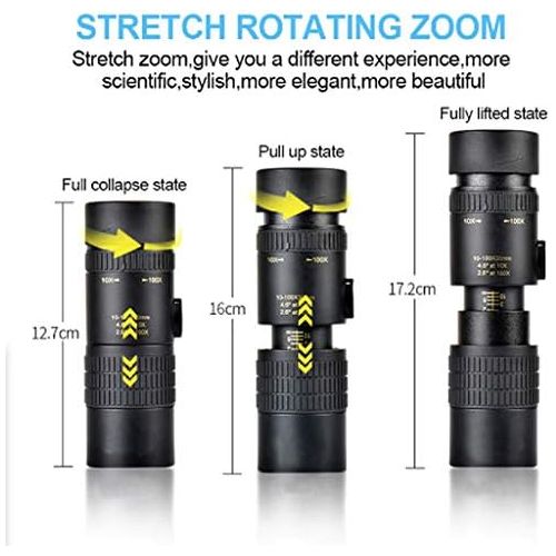  [아마존베스트]-Service-Informationen NBAA 4K 10-300 x 40 mm Super Tele Zoom Monocular Telescope Portable with Phone Clip and Tripod 7.87 Inches Magnification: 7-17 Times, Field of View: 230-110FT 1000YDS