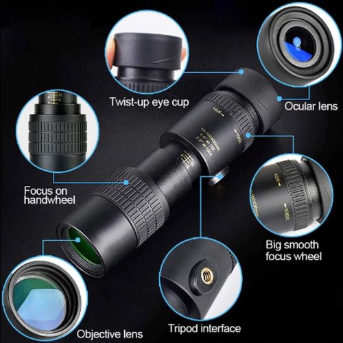  [아마존베스트]-Service-Informationen NBAA 4K 10-300 x 40 mm Super Tele Zoom Monocular Telescope Portable with Phone Clip and Tripod 7.87 Inches Magnification: 7-17 Times, Field of View: 230-110FT 1000YDS