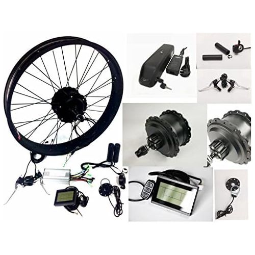  NBpower 20/24/26 48V 750W Electric Bike Fat Tire Conversion Kit, 750W Fat Brushless Geared Hub Motor, Fat Snow Bike Kit with 48V 13Ah hailong Lithium Battery and LCD Display.