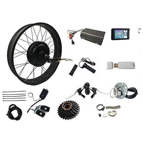 NBpower TFT UCK1 Color Display System ，3000W Rear Wheel Electric Fat Bike Conversion Kit with 72V 80A Sabvoton Controller, 7-Speed flywheel and M16 Torque arm