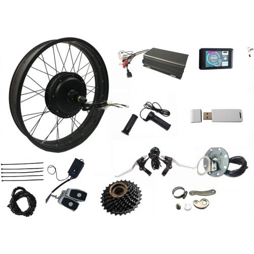  NBpower TFT UCK1 Color Display System ，3000W Rear Wheel Electric Fat Bike Conversion Kit with 72V 80A Sabvoton Controller, 7-Speed flywheel and M16 Torque arm