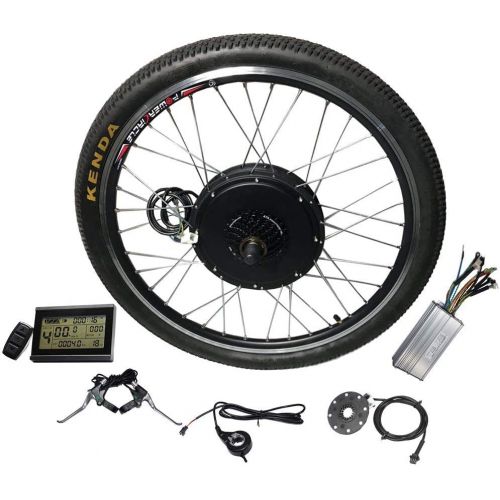  NBpower Electric Bike Kit 26inch Rear Hub Motor,48V E-Bike Kit 1500W Wheel Motor Electric Bicycle Conversion Kit with 7S flywheel and LCD Display