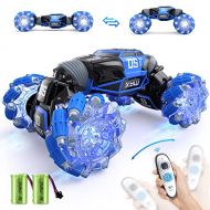 NBPOWER Remote Control Car Hobby RC Crawlers 4WD Stunt Car Double Sided 360 Flips Colorful Lights and Music Electric High Speed Off Road Drift Vehicle 1:14 Scale Rechargeable Monster Truck