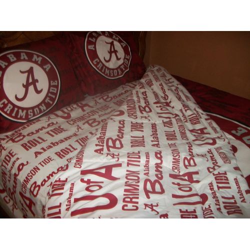  Alabama Crimson Tide NCAA TWIN Comforter & Sheets (4 Piece Bed In A Bag)