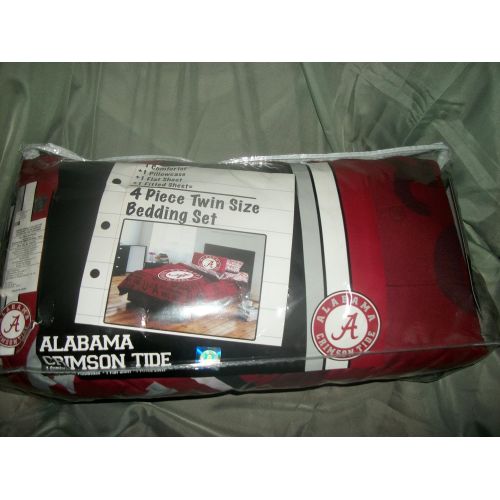  Alabama Crimson Tide NCAA TWIN Comforter & Sheets (4 Piece Bed In A Bag)