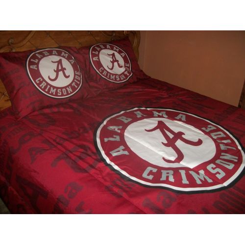  Alabama Crimson Tide NCAA TWIN Comforter & Sheets (4 Piece Bed In A Bag)