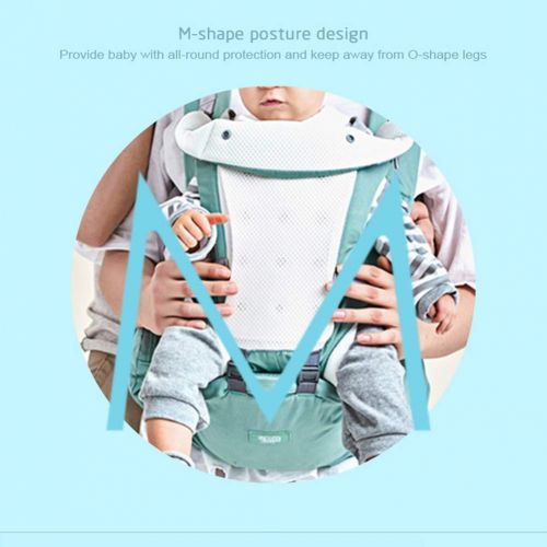  NCSBB-Baby carrier Baby Hip Seat Waist Stool 4 in 1 Ergonomic Baby Carrier Reduces Shoulder Injuries Suitable for Babies from 0-36 Months,Gray