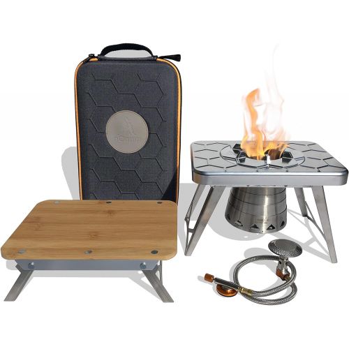  nCamp 4 Piece Outdoor Camping Cooking Stove Prep Surface Set with Carrying Case for Hiking and Backpacking