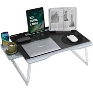 [아마존베스트]NEARPOW Laptop Bed Table, XXL Bed Trays for Eating, Laptops, Writing, Study and Drawing- Laptop Desk for Bed, Sofa and Couch- Folding Laptop Standwith Portable Book Stand and Drawer Storag