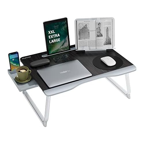  [아마존베스트]NEARPOW Laptop Bed Table, XXL Bed Trays for Eating, Laptops, Writing, Study and Drawing- Laptop Desk for Bed, Sofa and Couch- Folding Laptop Standwith Portable Book Stand and Drawer Storag