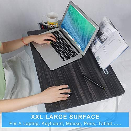  [아마존베스트]NEARPOW Laptop Bed Table, XXL Bed Trays for Eating, Laptops, Writing, Study and Drawing- Laptop Desk for Bed, Sofa and Couch- Folding Laptop Standwith Portable Book Stand and Drawer Storag