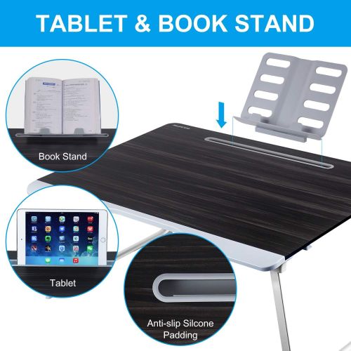  [아마존베스트]NEARPOW Laptop Bed Table, XXL Bed Trays for Eating, Laptops, Writing, Study and Drawing- Laptop Desk for Bed, Sofa and Couch- Folding Laptop Standwith Portable Book Stand and Drawer Storag