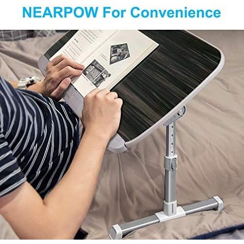  [아마존베스트]NEARPOW Laptop Desk for Bed, Larger Size Bed Table Laptop Bed Tray, Height and Angle Adjustable Computer Standing Desk Lap Desk with Foldable Legs for Reading and Writing in Bed, S