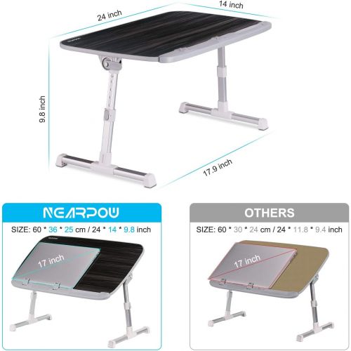  [아마존베스트]NEARPOW Laptop Desk for Bed, Larger Size Bed Table Laptop Bed Tray, Height and Angle Adjustable Computer Standing Desk Lap Desk with Foldable Legs for Reading and Writing in Bed, S