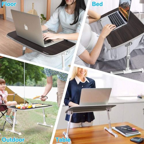  [아마존베스트]NEARPOW Laptop Desk for Bed, Larger Size Bed Table Laptop Bed Tray, Height and Angle Adjustable Computer Standing Desk Lap Desk with Foldable Legs for Reading and Writing in Bed, S